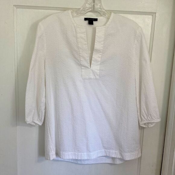 St. John Tops - St. John white 3/4 sleeve v neck top